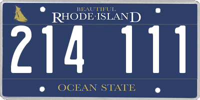 RI license plate 214111