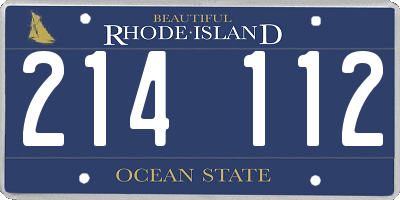 RI license plate 214112