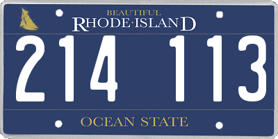 RI license plate 214113