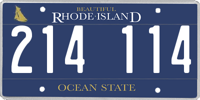 RI license plate 214114