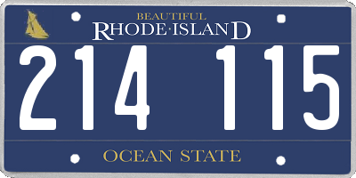 RI license plate 214115