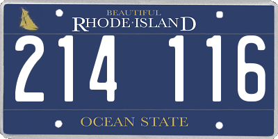 RI license plate 214116