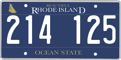 RI license plate 214125