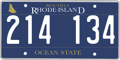 RI license plate 214134