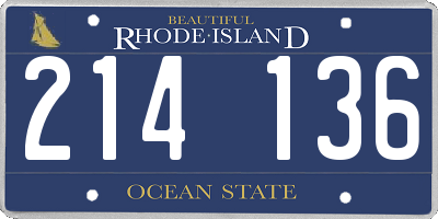 RI license plate 214136