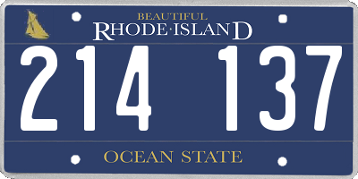 RI license plate 214137