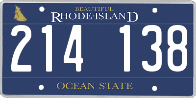 RI license plate 214138