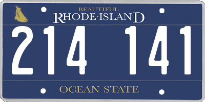 RI license plate 214141