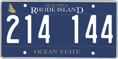 RI license plate 214144