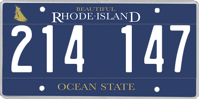 RI license plate 214147
