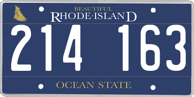 RI license plate 214163