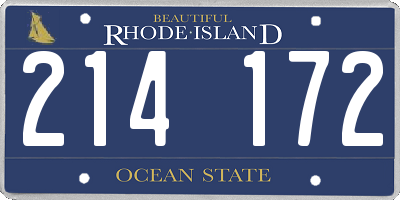 RI license plate 214172