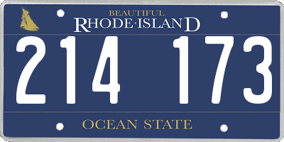 RI license plate 214173