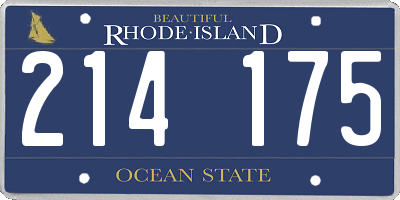 RI license plate 214175