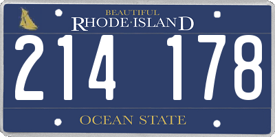 RI license plate 214178
