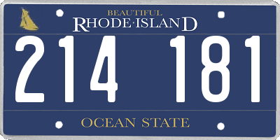 RI license plate 214181