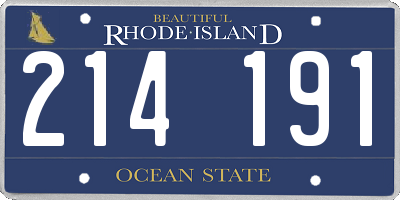 RI license plate 214191