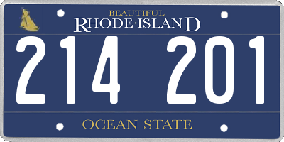 RI license plate 214201