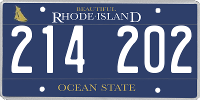 RI license plate 214202