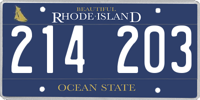 RI license plate 214203