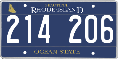 RI license plate 214206