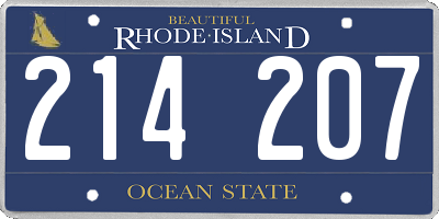 RI license plate 214207