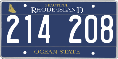 RI license plate 214208