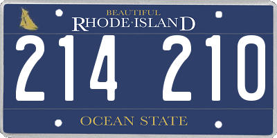 RI license plate 214210