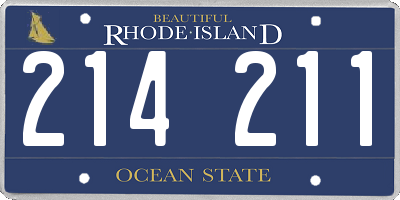 RI license plate 214211