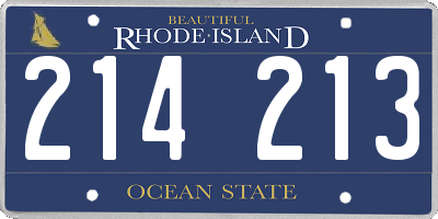 RI license plate 214213