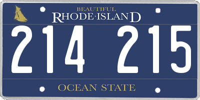 RI license plate 214215
