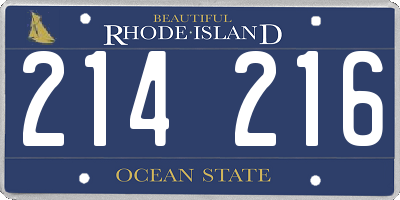 RI license plate 214216