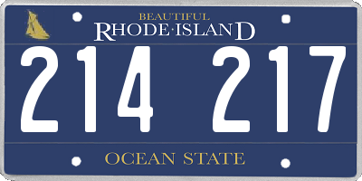 RI license plate 214217