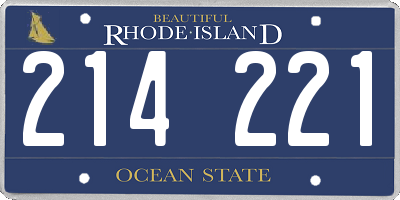 RI license plate 214221