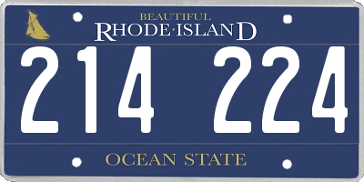 RI license plate 214224