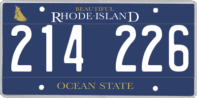 RI license plate 214226