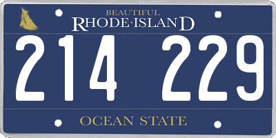RI license plate 214229