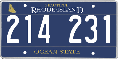 RI license plate 214231
