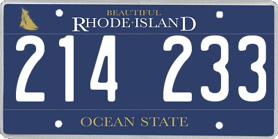 RI license plate 214233