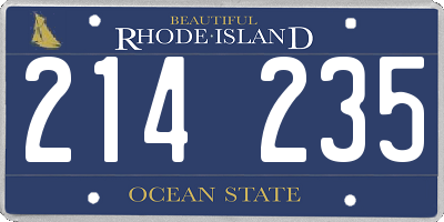 RI license plate 214235