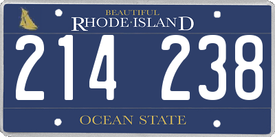 RI license plate 214238