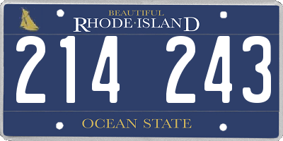 RI license plate 214243