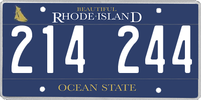 RI license plate 214244