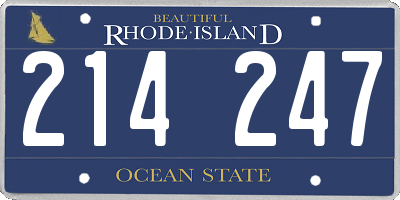 RI license plate 214247