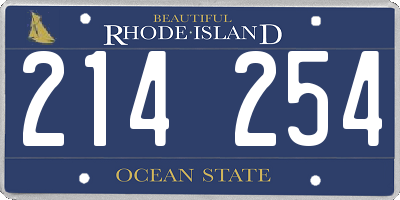 RI license plate 214254