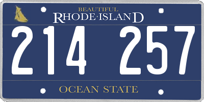 RI license plate 214257