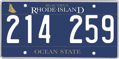 RI license plate 214259