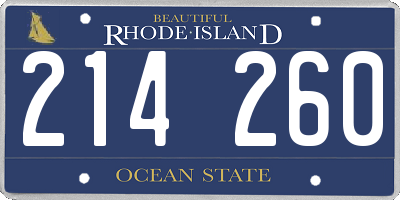 RI license plate 214260