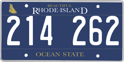 RI license plate 214262