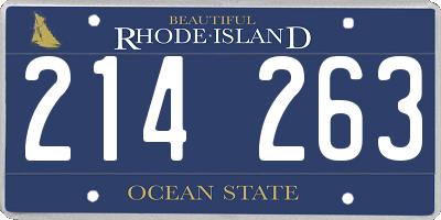 RI license plate 214263